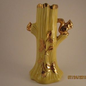 Warranted 22 K Gold Vase.  Tree stump style.